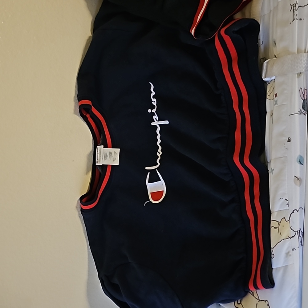 Champion crop terry top with matching shorts